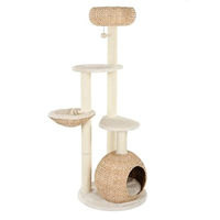 Produktbild von zooplus Kratzbaum Laguna in Beige mit Bananenblatt-Schlafplätzen und 160 cm Höhe