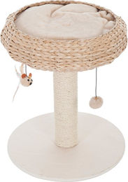 zooplus Kratzbaum Natural Home I beige mit Schlafkörbchen aus Wasserhyazinthe und Echtholz-Elementen Höhe 54,5cm – Bild 1 von 3