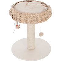 Produktbild von zooplus Kratzbaum Natural Home I beige mit Schlafkörbchen aus Wasserhyazinthe und Echtholz-Elementen Höhe 54,5cm