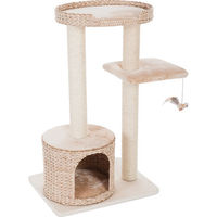 Produktbild von zooplus Kratzbaum Natural Home II aus Wasserhyazinthe und Echtholz in Beige mit Kuschelhöhle und Sisalstämmen, Höhe 99,5 cm