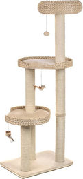 zooplus Kratzbaum Natural Home III Beige aus Naturmaterialien mit Echtholz-Bodenplatte und Spielfiguren Höhe 154 cm – Bild 1 von 4