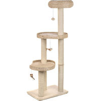 Produktbild von zooplus Kratzbaum Natural Home III Beige aus Naturmaterialien mit Echtholz-Bodenplatte und Spielfiguren Höhe 154 cm
