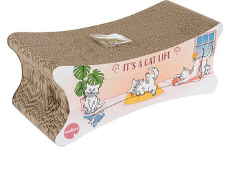 Produktbild von zooplus Kratzbrett 2in1 aus Kratzpappe bunt L 50 x B 22 x H 20 cm