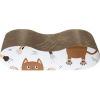 Produktbild von zooplus Kratzbrett Cat Lounge aus Kratzpappe für Katzen in Braun und Bunt L 48 x B 24 x H 13 cm