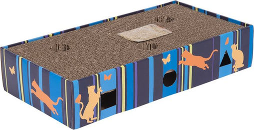 Produktbild von zooplus Kratzbrett Scratch & Play aus Kratzpappe mit 2 Bällen bunt L 45,5 x B 24 x H 9,3 cm