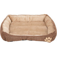 Produktbild von zooplus Kuschelbett Basic Hundebett und Katzenbett aus Polyester in Braun und Beige L 54 x B 48 x H 11 cm