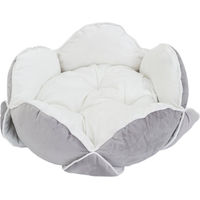 Produktbild von zooplus Kuschelbett Blossom Katzenkissen und Hundekissen in Weiß und Grau Ø 50 cm x H 20 cm