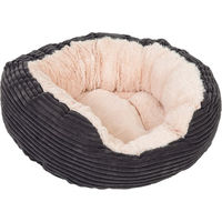 Produktbild von ZOOPLUS Kuschelbett Cozy Cord Hundebett aus Cord mit hohem Rand und abgesenktem Einstieg in Grau L 81 x B 63 x H 18 cm