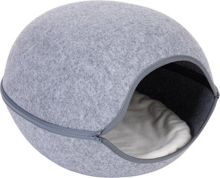 Produktbild von zooplus Kuschelhöhle Katzenhöhle aus Filz Grau Weiß Größe L 47 x 41 x 30 cm