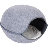Produktbild von zooplus Kuschelhöhle Katzenhöhle aus Filz Grau Weiß Größe L 47 x 41 x 30 cm