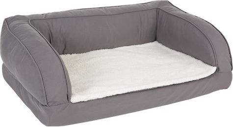 ZOOPLUS Orthopädisches Hundebett mit Memory Foam und Plüschauflage Grau Größe L 115 x 70 x 32 cm – Bild 1 von 8