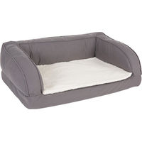 Produktbild von ZOOPLUS Orthopädisches Hundebett mit Memory Foam und Plüschauflage Grau Größe L 115 x 70 x 32 cm