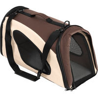 Produktbild von zooplus Tragetasche für Kleintiere aus wasserfestem Polyester in Braun mit den Maßen L 54 x B 26 x H 30 cm