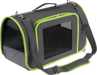 Produktbild von zooplus Tragetasche Technicolor Transportbox Mini aus wasserabweisendem Polyester in Grau Grün