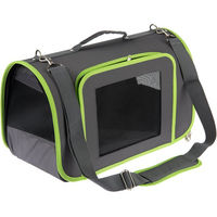 Produktbild von zooplus Tragetasche Technicolor Transportbox Mini aus wasserabweisendem Polyester in Grau Grün