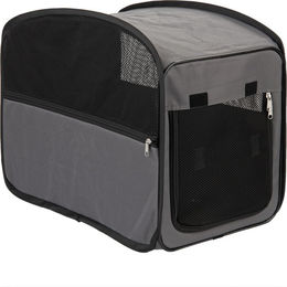 Produktbild von zooplus Transportbox Fiona Faltbare Hundebox für Welpen und kleine Hunde Größe S aus Polyester Grau Schwarz