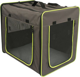 Produktbild von zooplus Transporthütte First Class Basic Größe L aus Polyester Grau-Braun/Neon-Grün