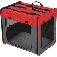 Produktbild von zooplus Transporthütte First Class Basic Größe M rot/grau B 46 x T 61 x H 53,5 cm