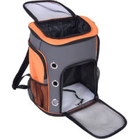 Produktbild von zooplus Voyage Rucksack Tragehilfe für Hunde und Katzen aus Polyester wasserabweisend Mini Grau Orange Schwarz