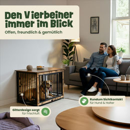 zooprinz Designer Hundebox Hundeschrank mit Holz-Look als stilvolles Möbelstück für drinnen – Bild 1 von 8