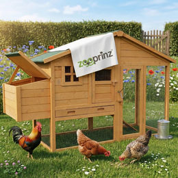 Zooprinz Hühnerhaus XXL aus Holz mit Auslauf in Braun für Hühner Enten und Kaninchen – Bild 1 von 12