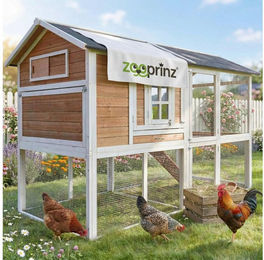 Zooprinz Hühnerstall Alpenhof aus Holz mit Nistkasten und Freilauf 211x145x105 cm – Bild 1 von 13
