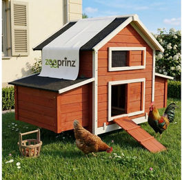 Zooprinz Hühnerstall Betty XXL aus Holz mit Regen- und Sonnendach sowie Nistkasten 301x113x171 cm – Bild 1 von 5