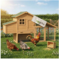 Produktbild von Zooprinz Hühnerstall Komfort XXL aus Kiefernholz mit Freilauf, Nistkasten und Hühnerrampe, 205x118x75 cm