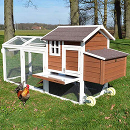 Zooprinz Hühnervoliere Mobi XXL Hühnerstall aus Holz mit Rollen und extra Freilauf – Bild 1 von 13