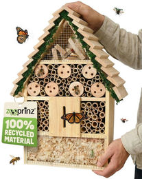 Zooprinz Insektenhotel XXL aus Vollholz mit Bambus und Schutzgitter zum Aufhängen – Bild 1 von 5