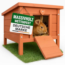 Zooprinz Kleintierhaus aus Kiefernholz mit klappbarem Dach für Kaninchen und Hasen 51,5x43x42 cm – Bild 1 von 13