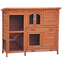 Produktbild von Zooprinz Kleintierstall Krümmel aus massivem Vollholz mit 2 Etagen und Bitumendach für Kaninchen und Meerschweinchen 122x104,5x48 cm