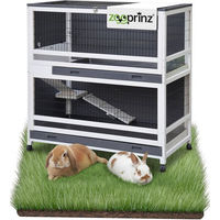 Produktbild von Zooprinz Kleintierstall Oskar aus Holz für Kaninchen und Meerschweinchen, wetterfest und winterfest, Grau