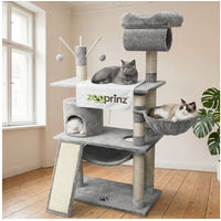 Produktbild von Zooprinz Kratzbaum Emma XXL für Katzen, 140 cm, Grau, mit Sisalstämmen und Anti-Kipp-Sicherung
