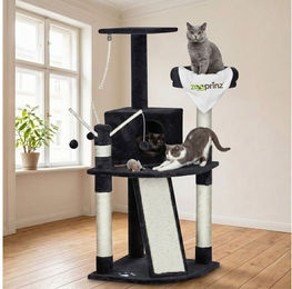 Zooprinz Kratzbaum Lola XXL für Katzen Grau mit Sisal, Höhle, Rampe und Anti-Kipp-Sicherung – Bild 1 von 4