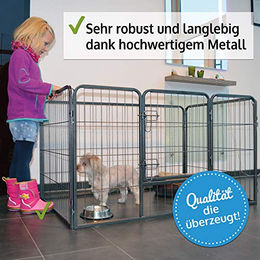 zooprinz Laufstall aus Metall als Freilaufgehege für Hunde und Welpen in verschiedenen Größen – Bild 1 von 6