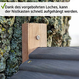 zooprinz Meisenkasten aus Holz für Spatzen und Wildvögel in Braun - 1 Stk. – Bild 1 von 7