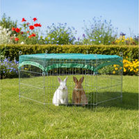 Produktbild von Zooprinz Metall Freigehege mit Sonnenschutz für Kaninchen und Meerschweinchen in Silber