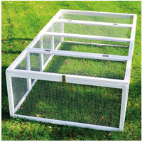 Produktbild von Zooprinz Premium Rabbit Run XXL Freilaufgehege aus Holz für Kaninchen Meerschweinchen und Hühner wetterfest Weiß 100x48x181 cm