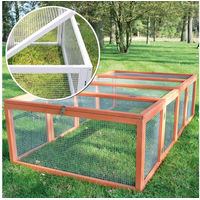Produktbild von Zooprinz Rabbit Run Freilaufgehege aus Holz für Kaninchen und Kleintiere wetterfest 100x48x181 cm rot-braun