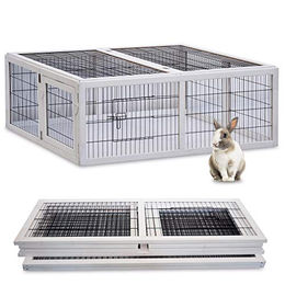 Zooprinz Rabbit Run XL Freilaufgehege für Kaninchen wetterfest und klappbar in Weiß – Bild 1 von 12
