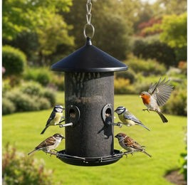 Zooprinz Vogelfutterspender Premium XL Futtersäule aus Metall in Schwarz – Bild 1 von 5