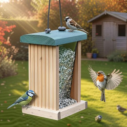 zooprinz Vogelhaus aus Holz zum Aufhängen XXL Natur Braun – Bild 1 von 9