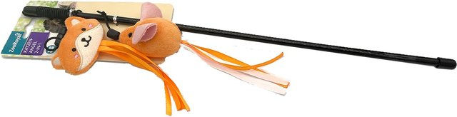 Produktbild von ZooRoyal 2-in-1 Katzenangel Fuchs und Maus aus Plüsch in Schwarz und Orange