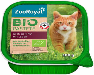 ZooRoyal Bio Katzenpastete mit Rind für erwachsene Katzen getreidefrei 100g - 100 g – Bild 1 von 3