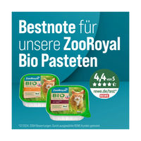 Produktbild von ZooRoyal Bio Katzenpastete Rind für erwachsene Katzen getreidefrei und ohne Zucker 16x100g