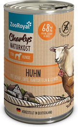 Produktbild von ZooRoyal Charlys Naturkost Hundefutter Adult Huhn Schaf Ente mit Kartoffeln und Leinöl 6x400g