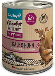 Produktbild von ZooRoyal Charlys Naturkost Hundefutter Adult Kalb Huhn Kartoffeln und Kräuter 800g