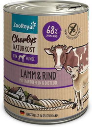 Produktbild von ZooRoyal Charlys Naturkost Hundefutter Adult Lamm & Rind mit Kartoffeln & Distelöl 800g