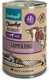 Produktbild von ZooRoyal Charlys Naturkost Hundefutter Lamm & Rind mit Kartoffeln und Distelöl Adult 400g